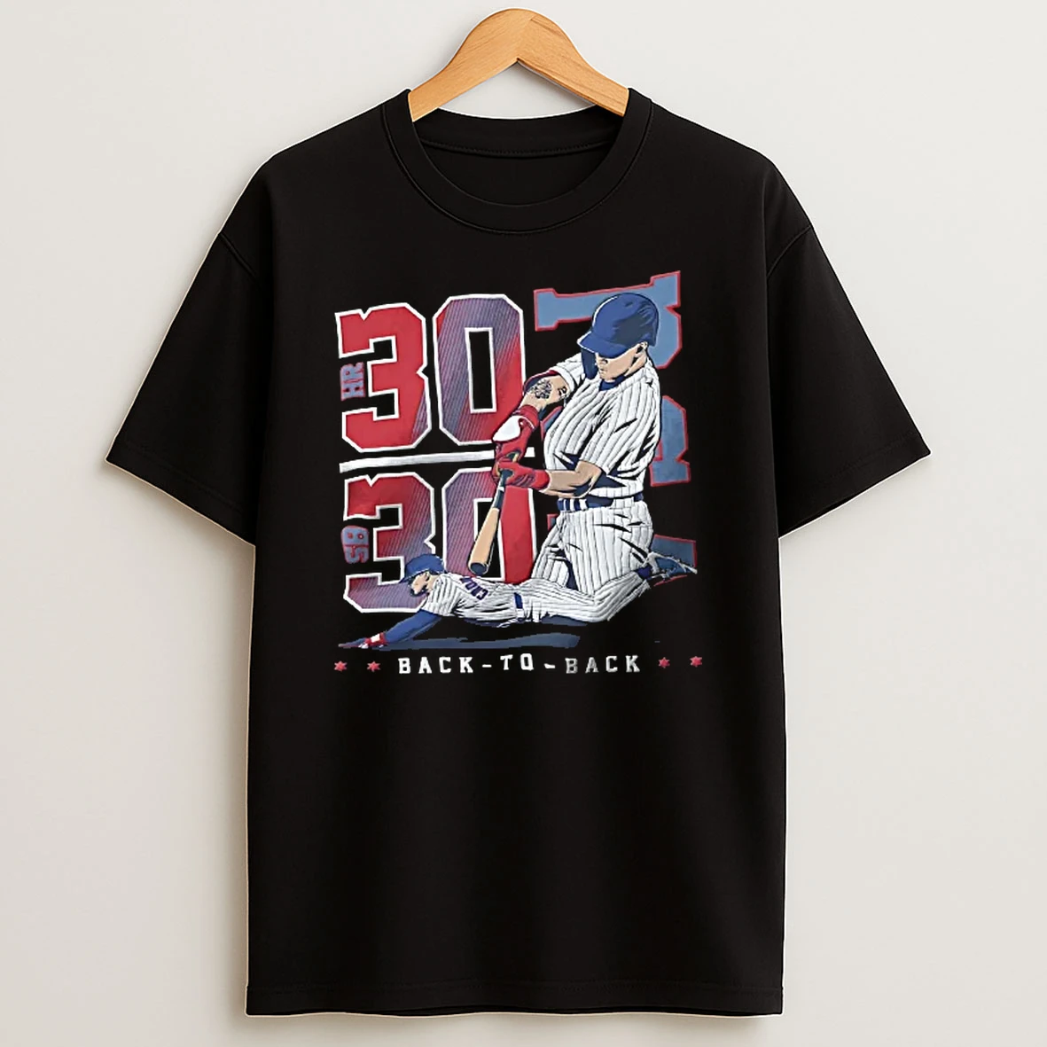 Officials Mlb 30 Hr Sb Back To Baseball Player Batting And Sliding T Shirt Sweatshirt