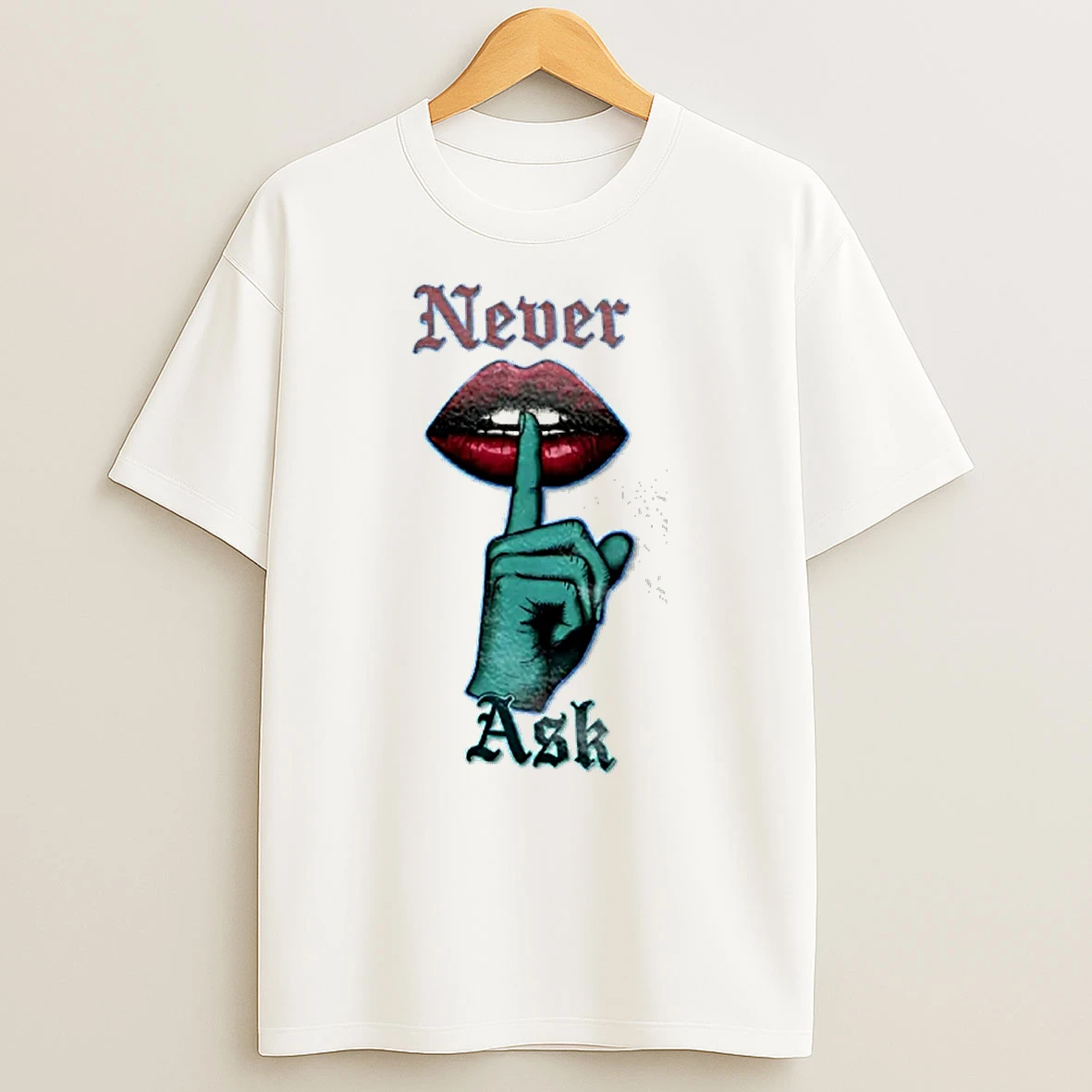 Officials Never Ask Green Finger Silencing Red Lips Women T Shirt Sweatshirt
