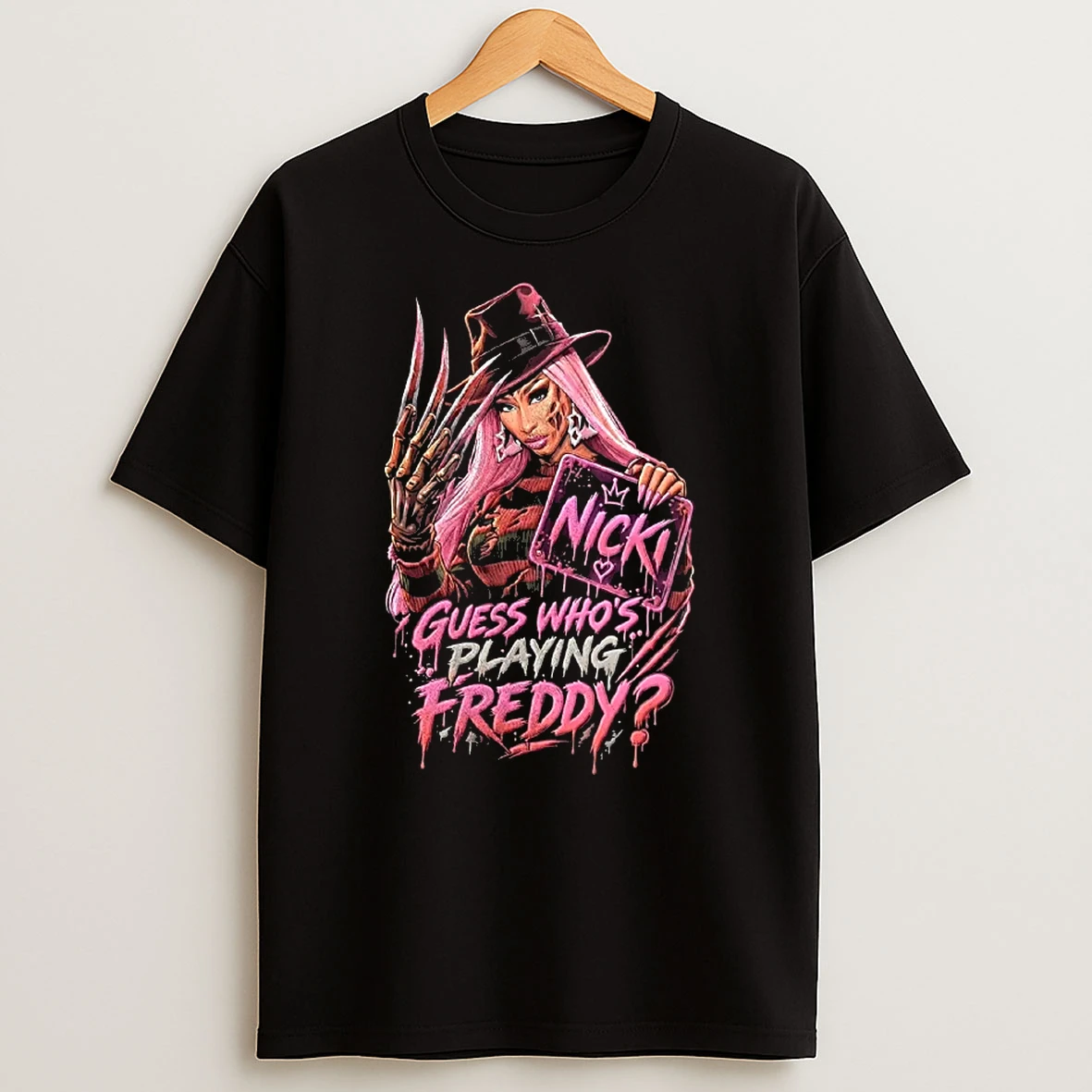 Officials Nicki Minaj A Nightmare On Elm Street Guess Who Is Playing Freddy T Shirt Sweatshirt