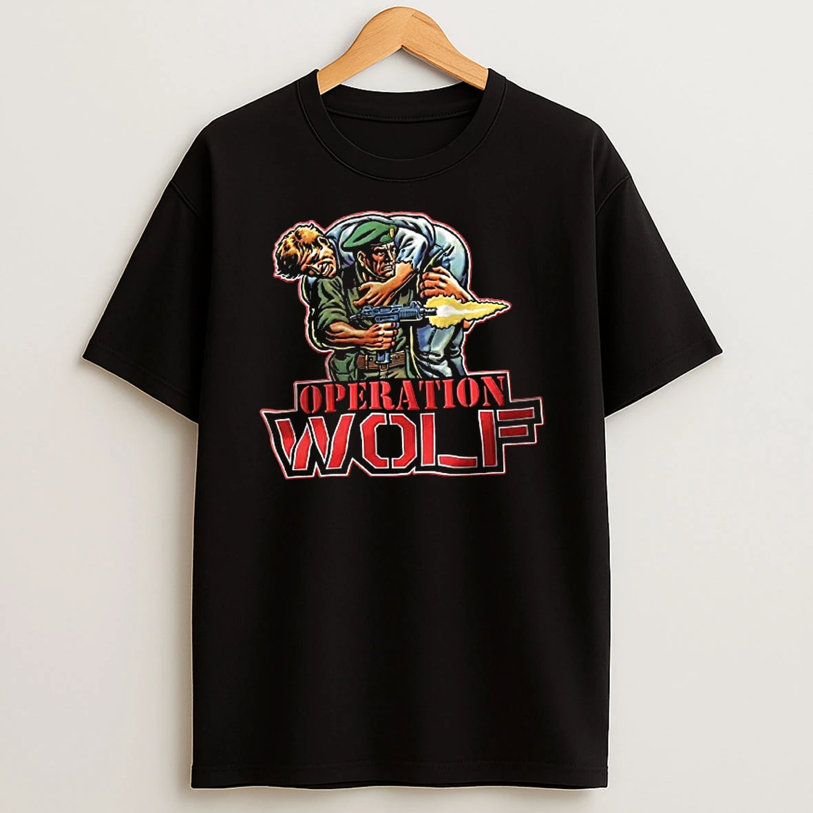 Officials Operation Wolf Soldier Carrying Comrade Firing Uzi T Shirt Sweatshirt