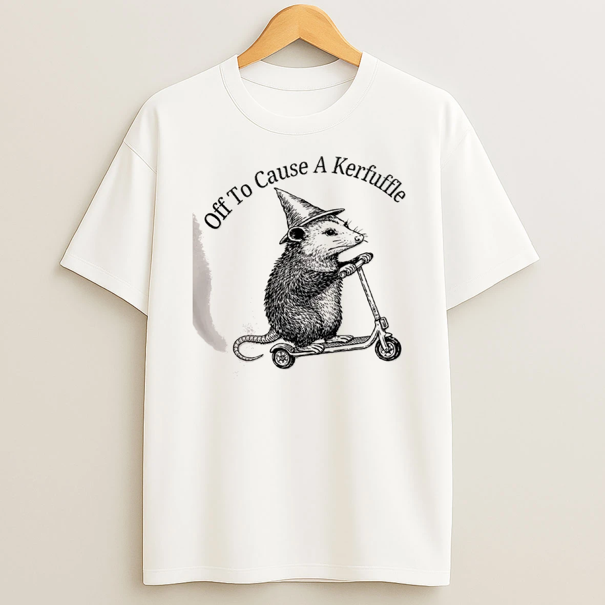 Officials Opossum Wizard Off To Cause A Kerfuffle On A Scooter Funny T Shirt Sweatshirt