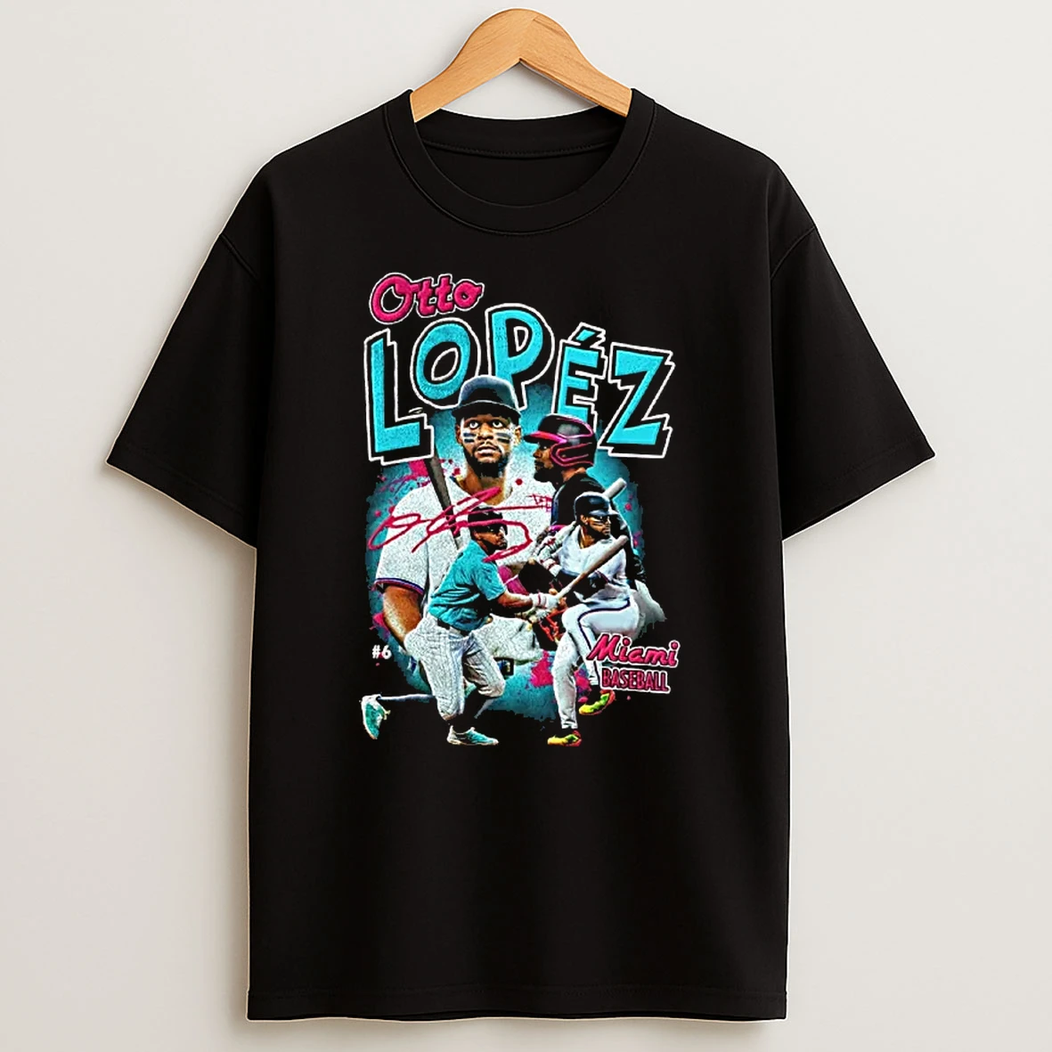 Officials Otto Lopez Miami Marlins Mlb Baseball Otto Lopex 6 Signature T Shirt Sweatshirt