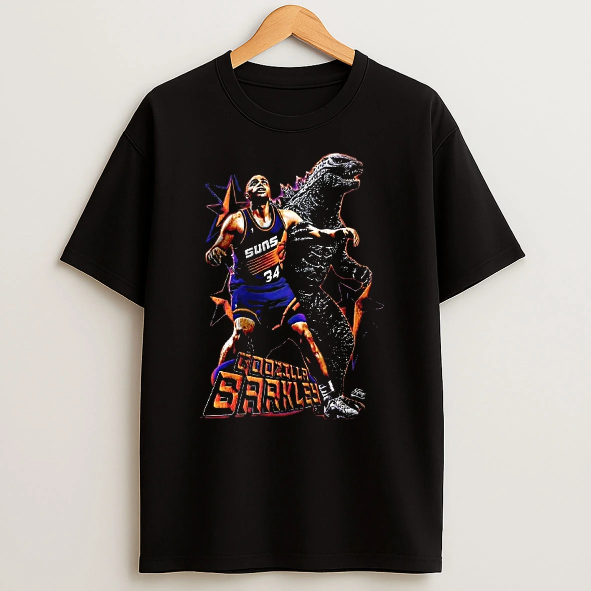 Officials Phoenix Suns Player Charles Barkley Playing Basketball With Godzilla Youth T Shirt Sweatshirt