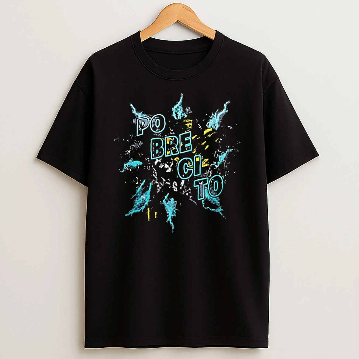 Officials Pobrecito Abstract Cyan Yellow Pixel Splatter Tank Top T Shirt Sweatshirt