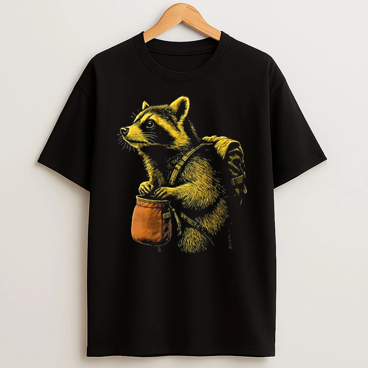 Officials Raccoon With Backpack Holding Chalk Bag Youth T Shirt Sweatshirt