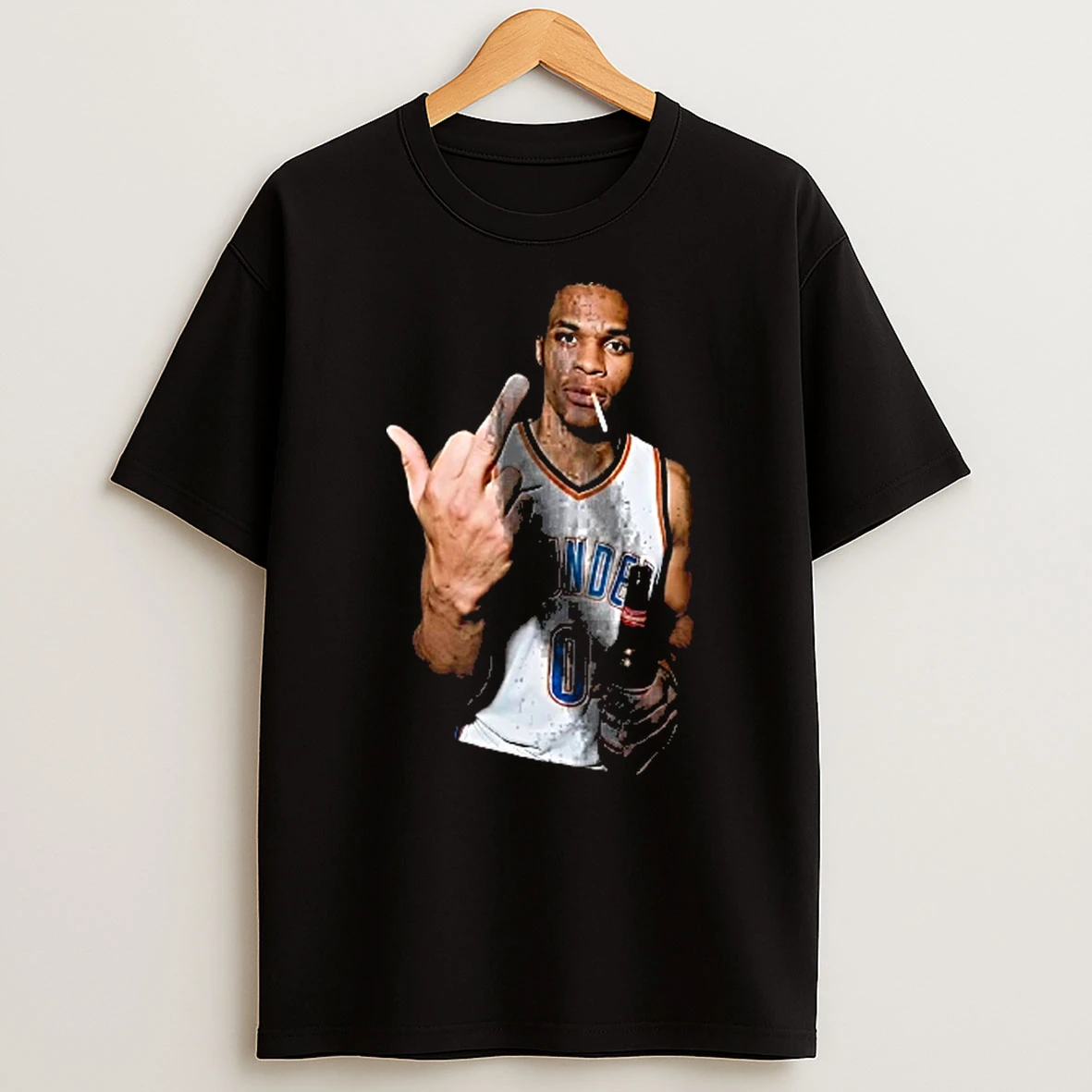 Officials Russell Westbrook Middle Finger Cigarette Beer 0 Men T Shirt Sweatshirt