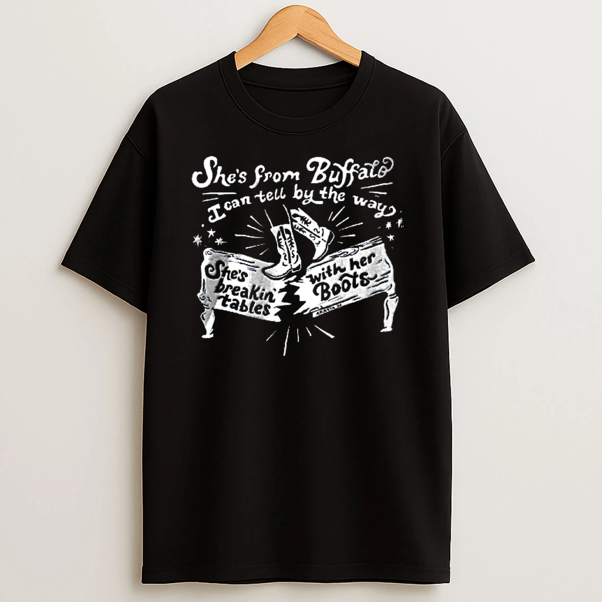 Officials She Is From Buffalo Breakin Tables With Her Boots Youth T Shirt Sweatshirt