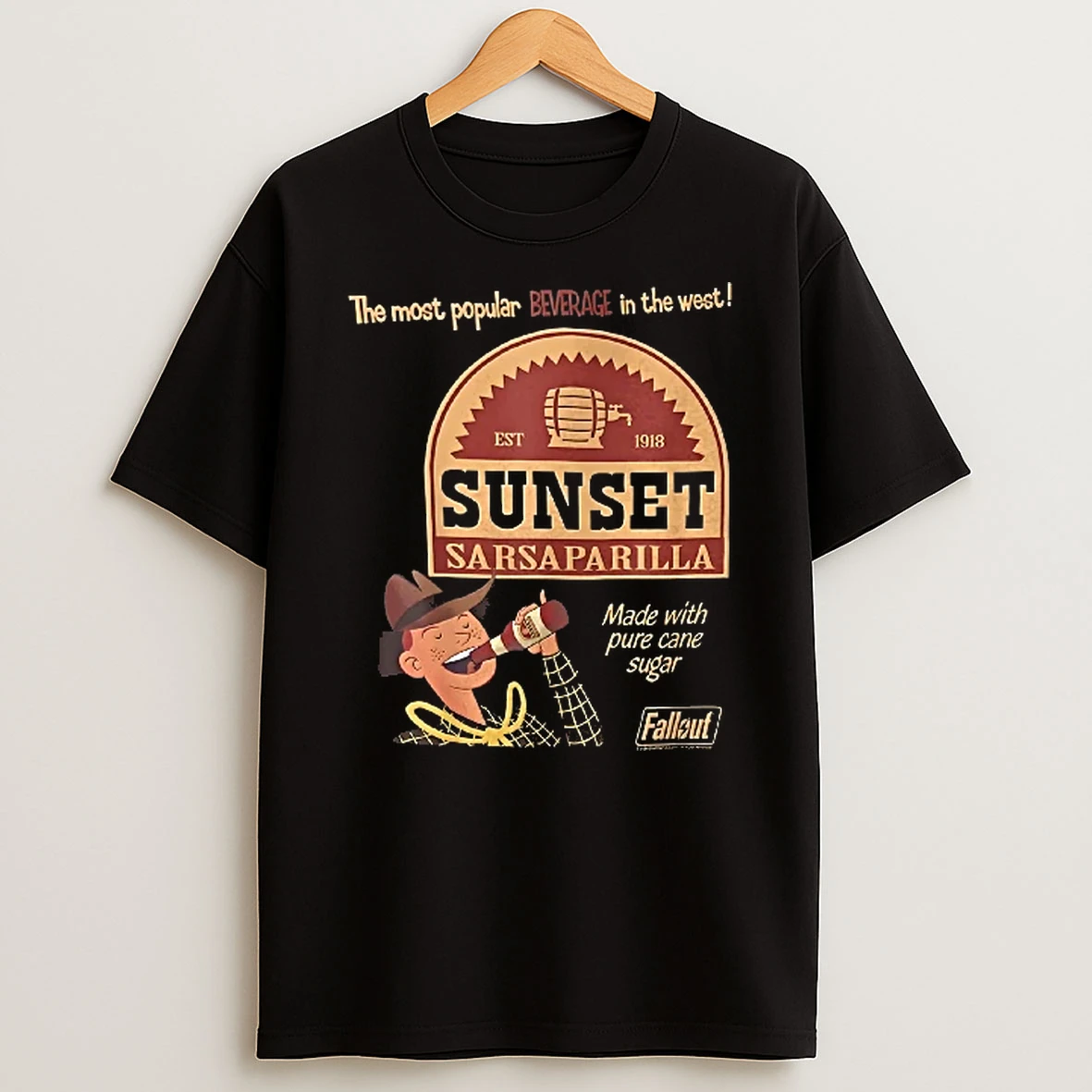 Officials Sunset Sarsaparilla Fallout The Most Popular Beverage In The West T Shirt Sweatshirt