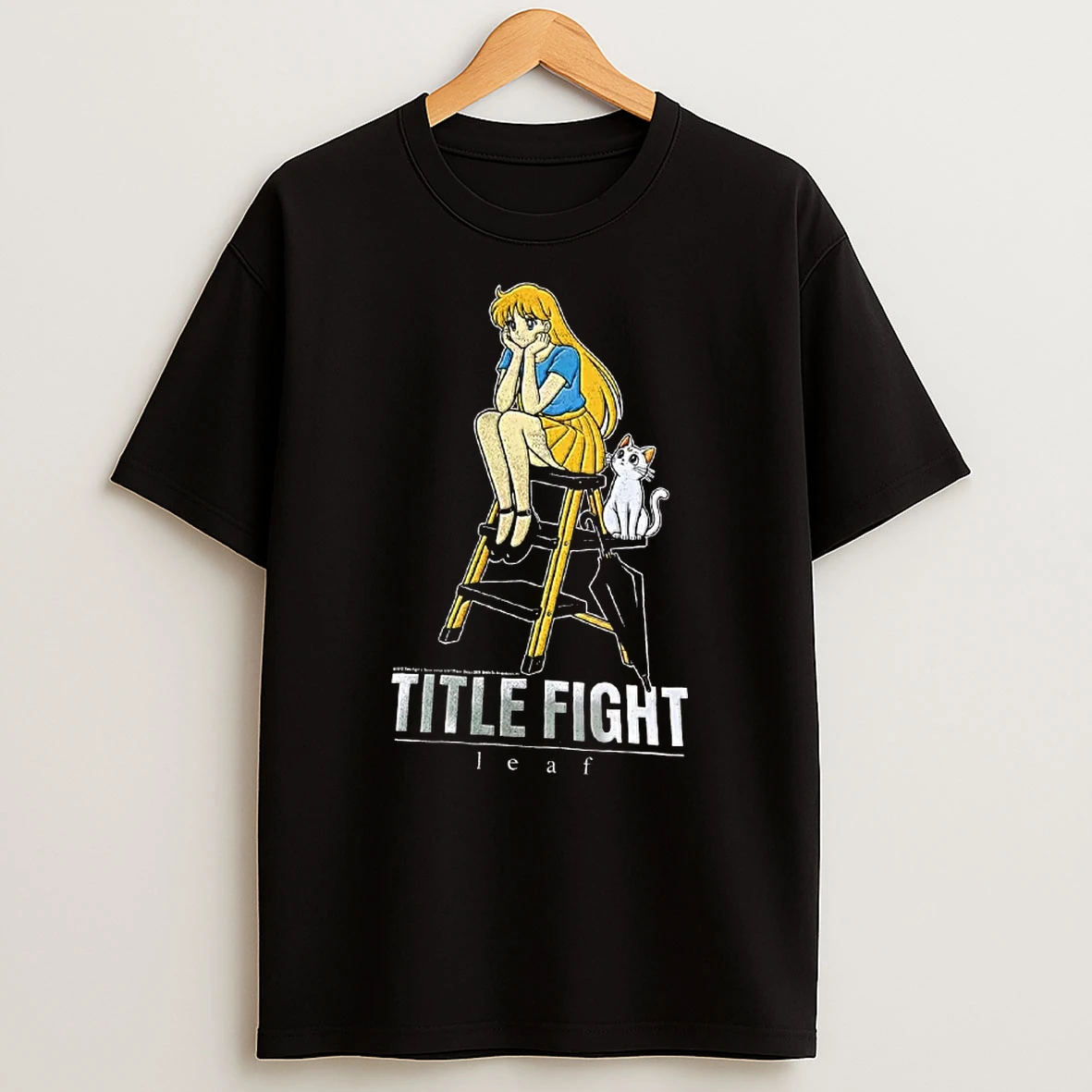 Officials Title Fight Sailor Venus Moon Leaf Sitting On Step Stool Umbrella Cat T Shirt Sweatshirt