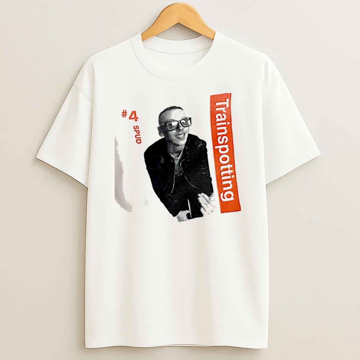 Officials Trainspotting Ewen Bremner Spud 4 Halftone Portrait Smiling Glasses T Shirt Sweatshirt
