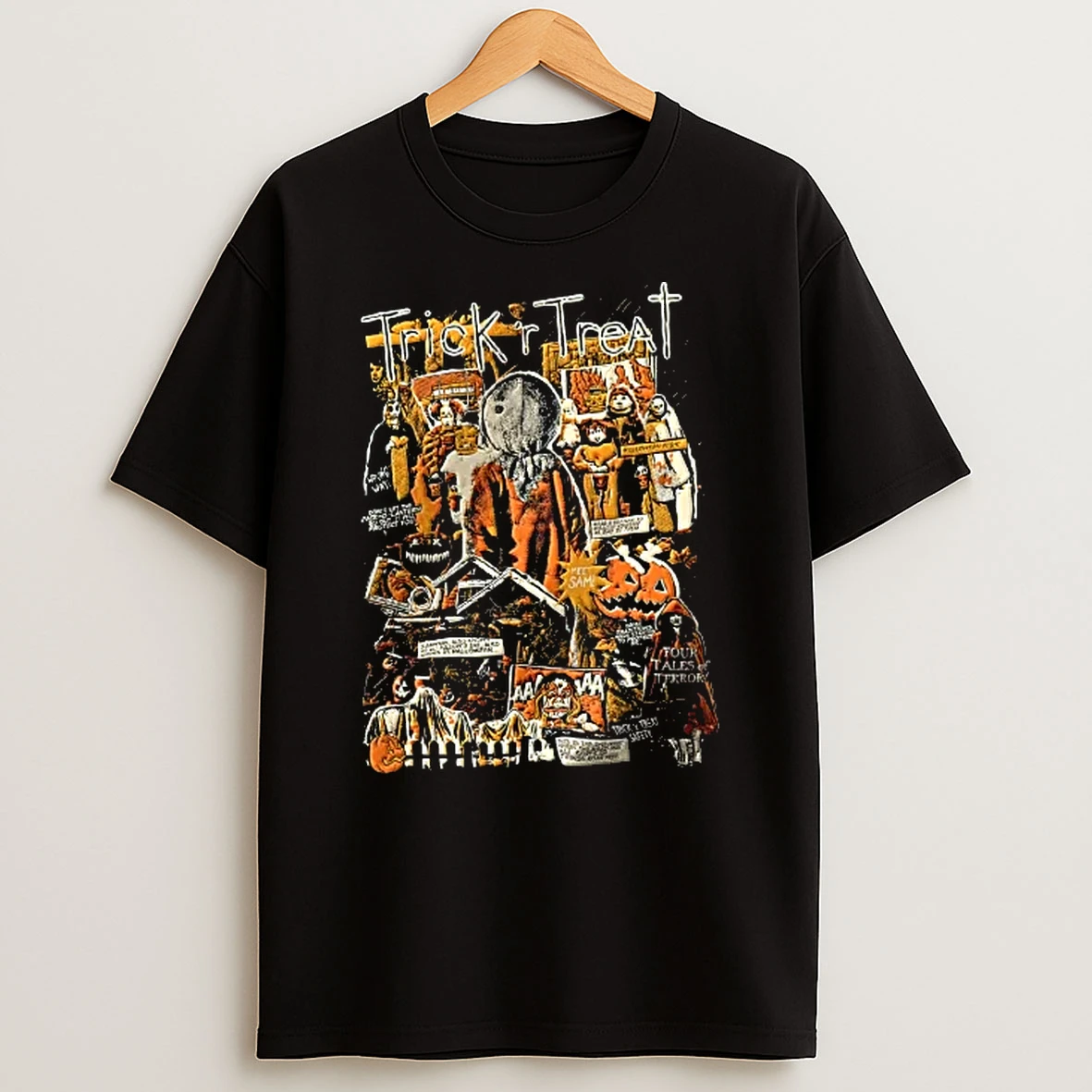 Officials Trick Are Treat Sam Halloween Four Tales Of Terror Vintage Comic Collage Orange Horror T Shirt Sweatshirt