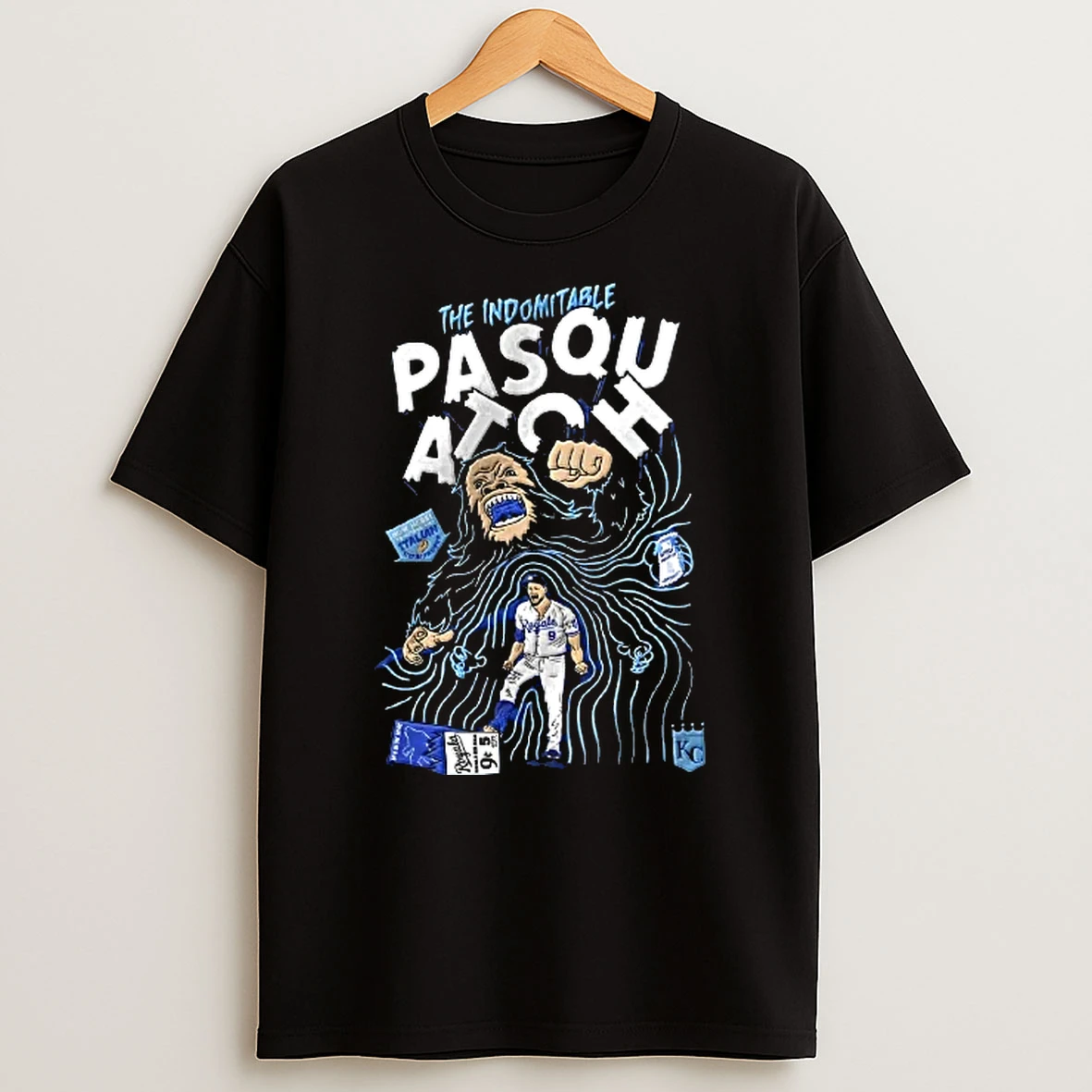 Officials Vinnie Pasquantino Kansas City Royals Mlb The Indomitable Pasquatch T Shirt Sweatshirt