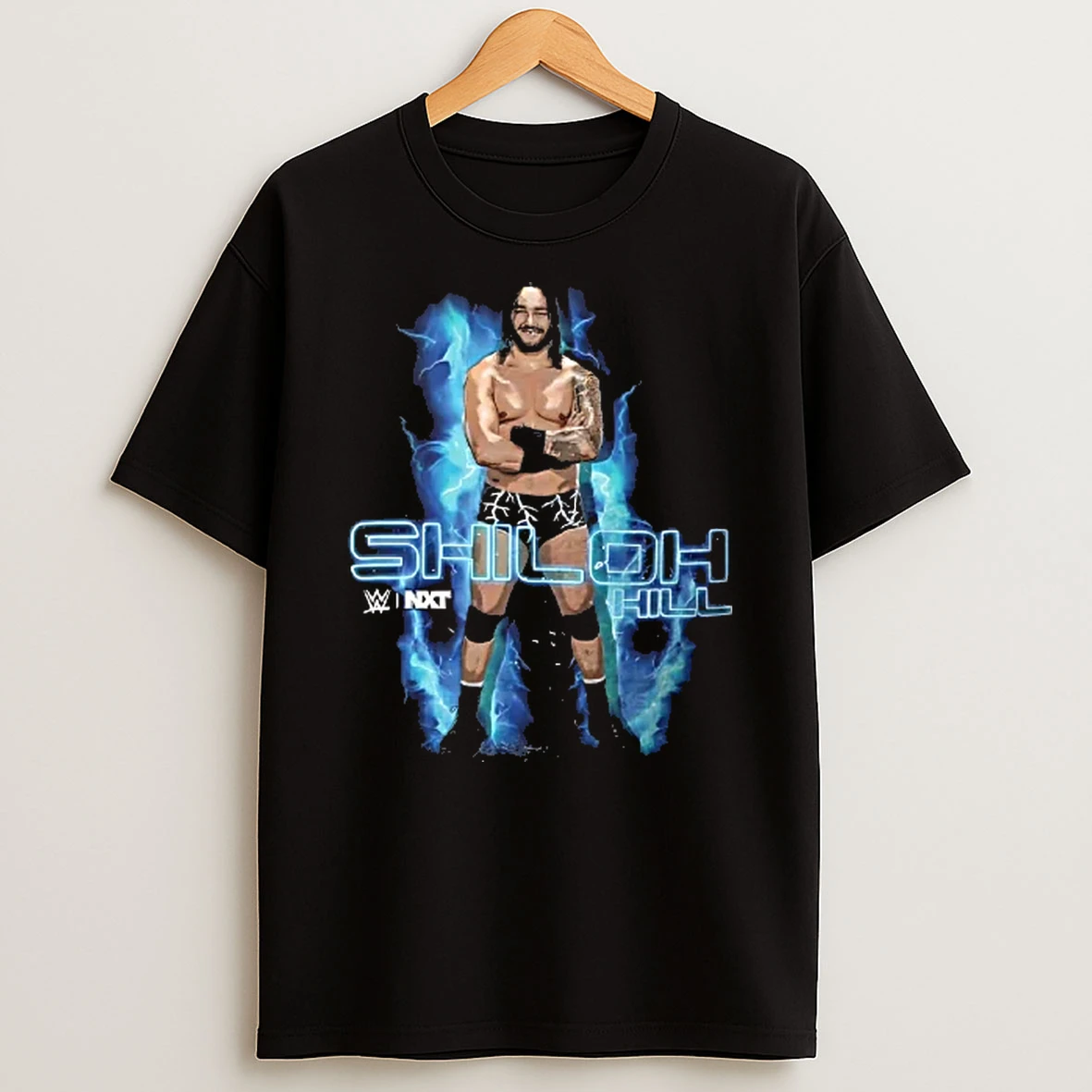 Officials Wwe Nxt Shiloh Hill Wrestler Standing Blue Lightning T Shirt Sweatshirt
