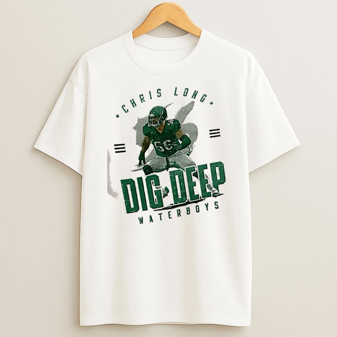 Officials Waterboys Chris Long Dig Deep 56 Distressed Football T Shirt Sweatshirt