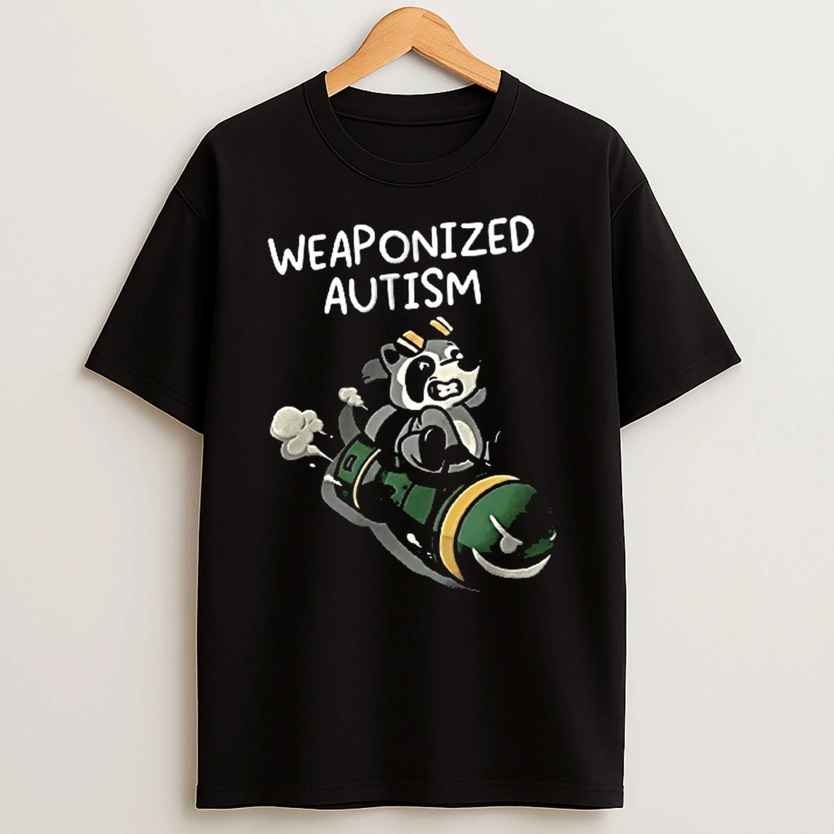 Officials Weaponized Autism Cartoon Raccoon Riding A Bomb T Shirt Sweatshirt