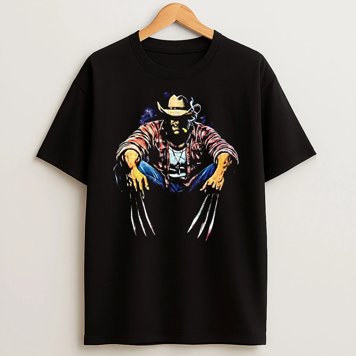 Officials Wolverine Marvel X Men Character In Cowboy Hat With Cigar Smoking T Shirt Sweatshirt